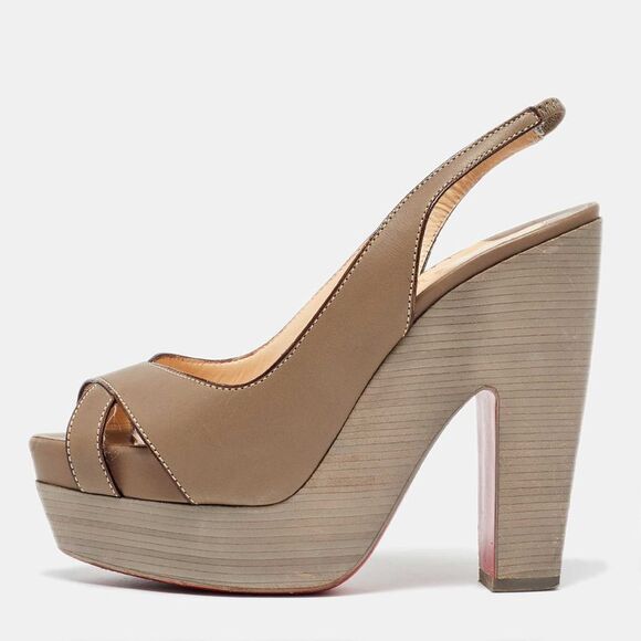 Christian Louboutin Taupe Leather Very Croise Slingback Platform Sandals Size,New Products : American Fashion Style Bags On Sale